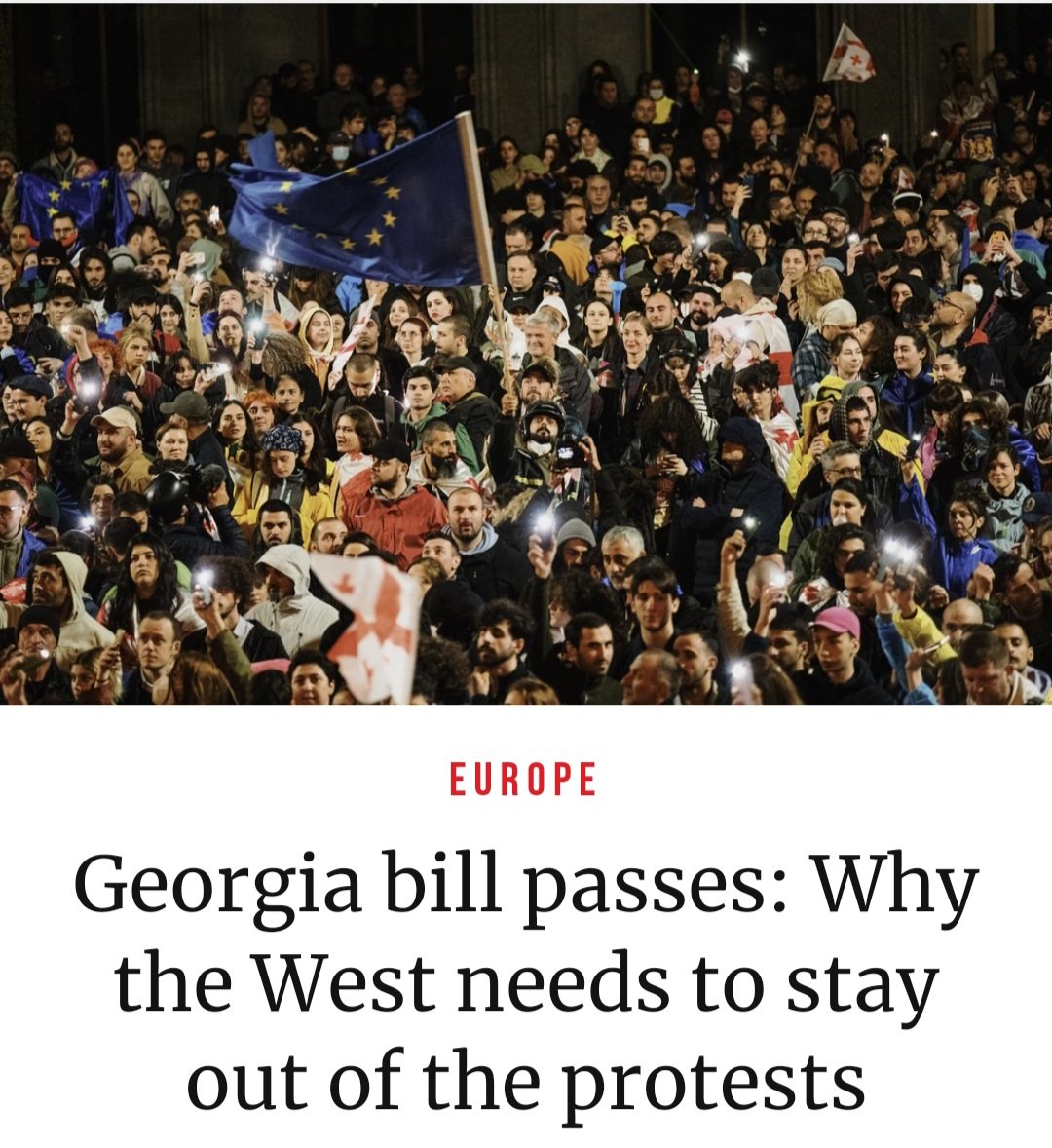 It's very simple: Georgia is an independent country and West needs to start minding its own beeswax.