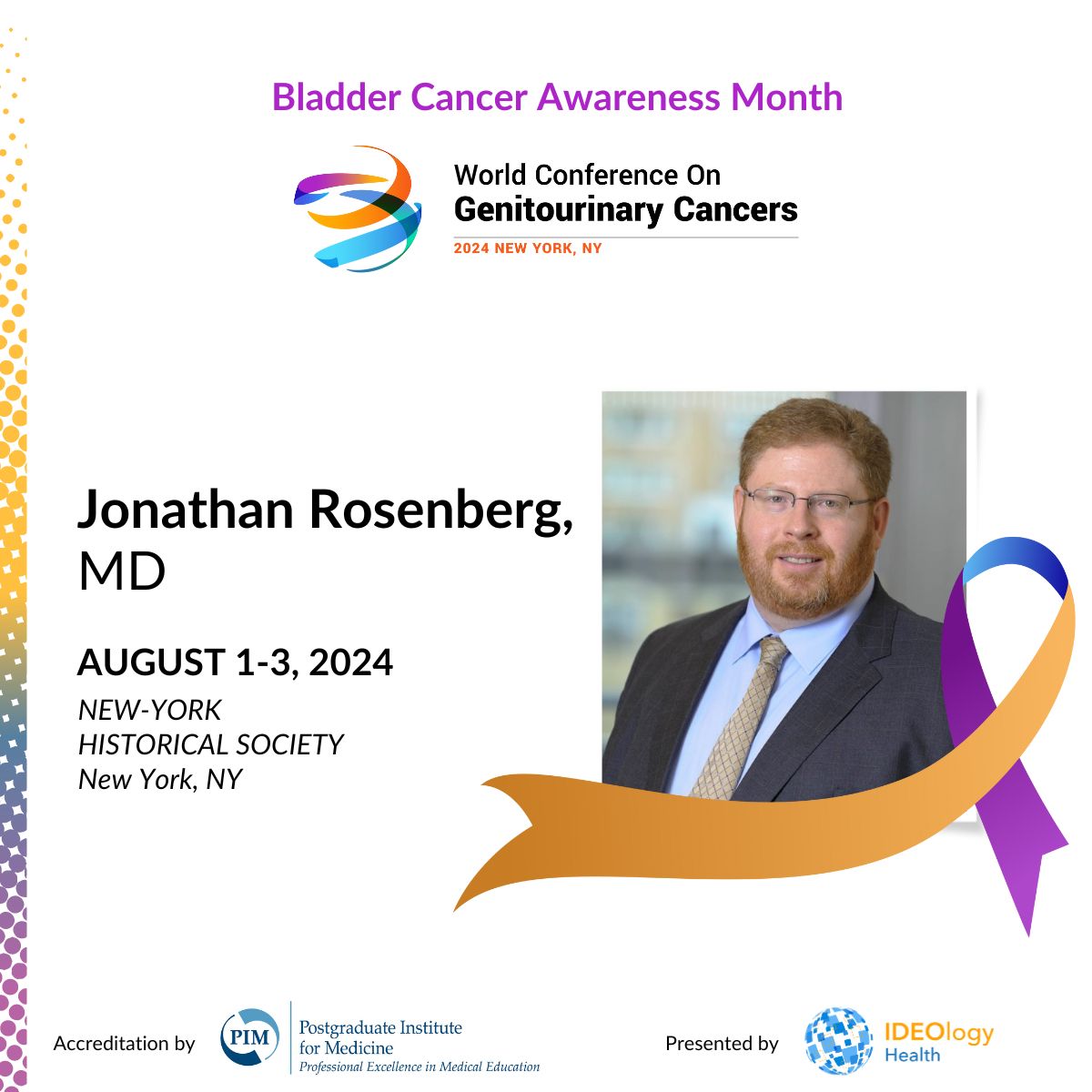 This #BladderCancerAwarenessMonth, we're honored to introduce #WorldGU24 faculty member Dr. @DrRosenbergMSK, a leading expert in bladder cancer research & treatment. Don't miss the opportunity to network with 50+ thought leaders at the upcoming CE event: hubs.la/Q02x0FP70