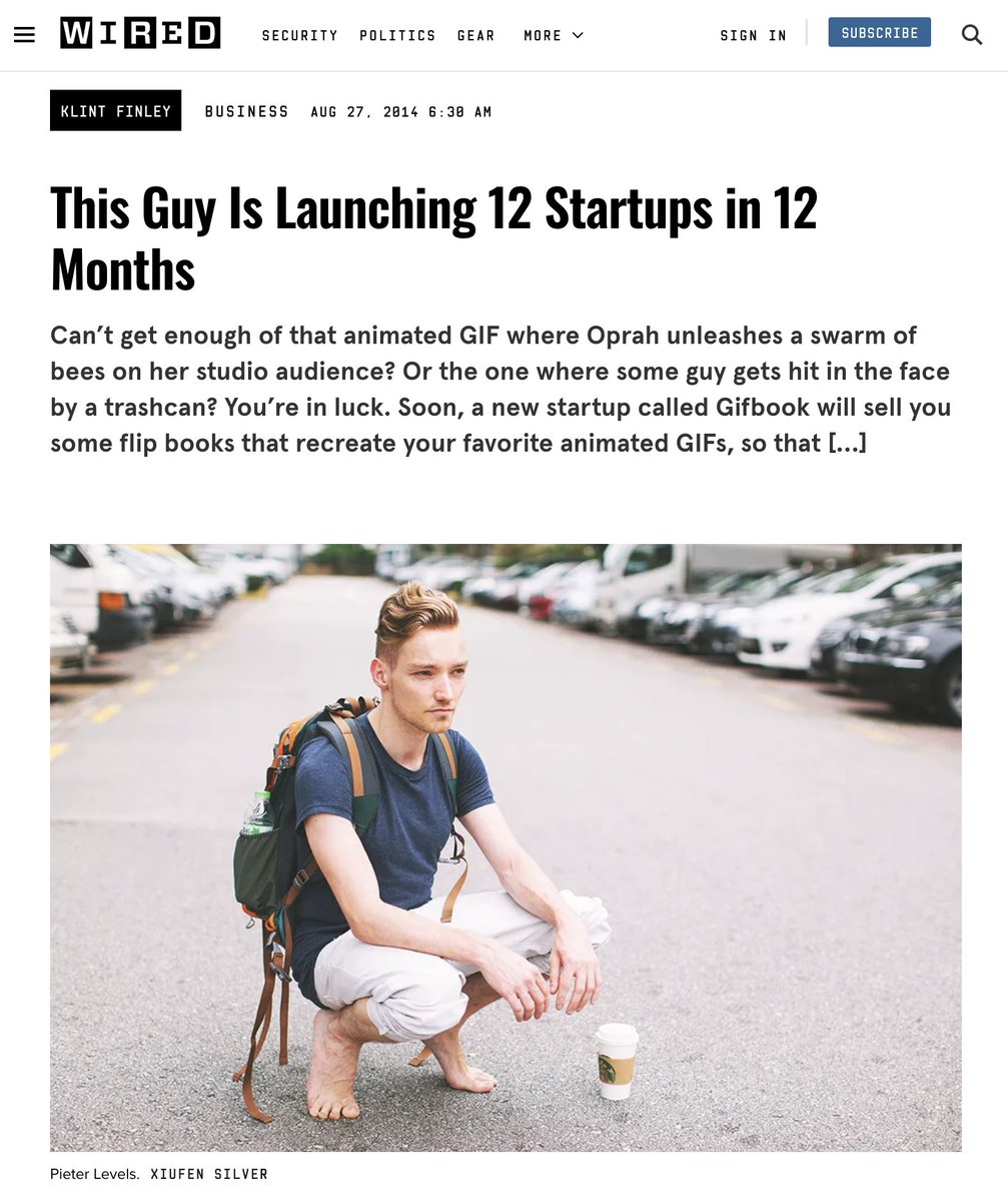 levelsio's tweet image. My first interaction with a journalist was 10 years ago on WIRED in 2014!
I was so excited they wanted to write about me, the journalist said he loved my 12 startups project and wanted to tell everyone about it, I was like hell yeah! 😝
In the middle of the interview the tone…