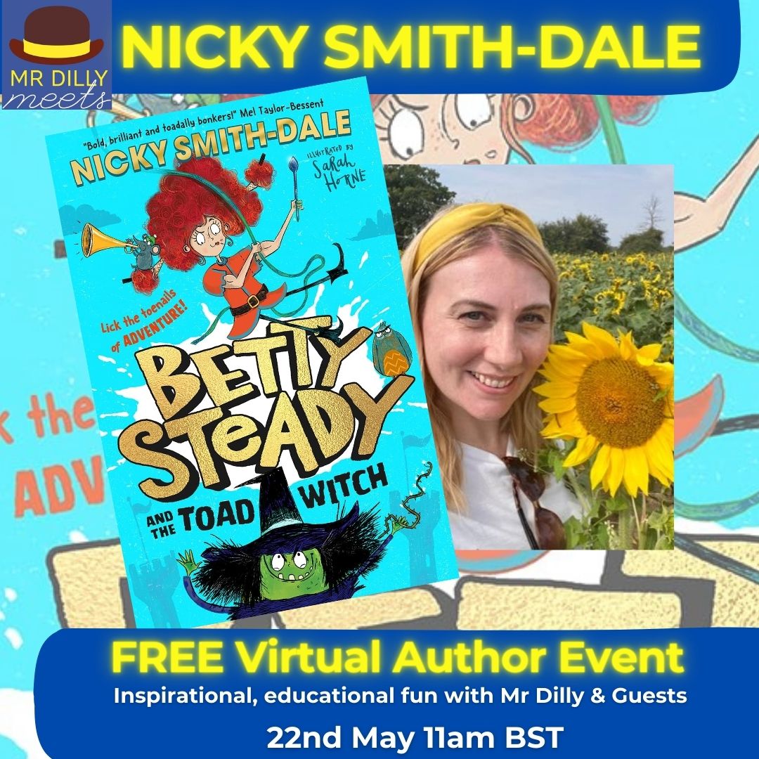 🥳#Schools! #Teachers! #Librarians! Join me, @nickydale & more as we gwt ready to chat BETTY STEADY 💥 in a FREE Virtual Author Event 22nd May 11am 📚 Watch live or on-demand 👋Join us! ➡️ Book here tinyurl.com/ydrmr33u #edutwitter #books #kidlit