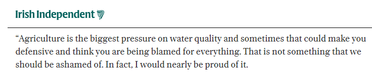 So let me get this straight- @teagasc think the fact that agriculture is the biggest pressure on water quality should be a source of pride for farmers? m.independent.ie/farming/forest…