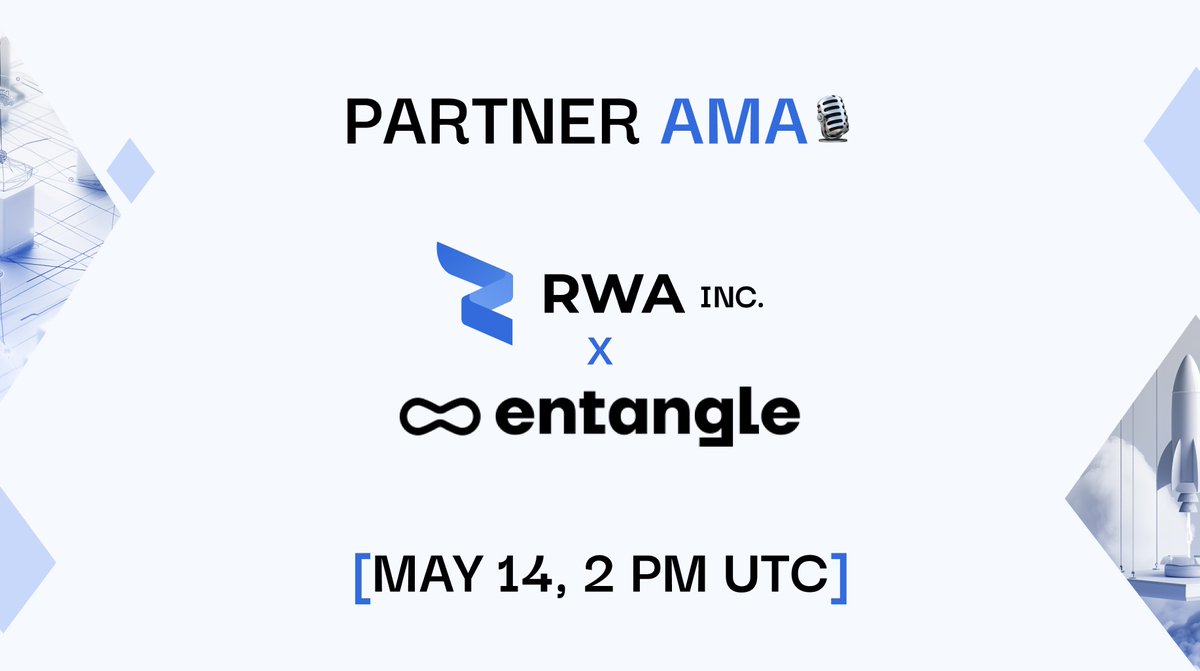 Join us as we team up with @Entanglefi for a live discussion! Tune in on May 14th at 2 PM UTC to explore the latest in $RWA tokenization and how it's simplifying the investment landscape. Don't miss out! 🔗 x.com/i/spaces/1yqxo…