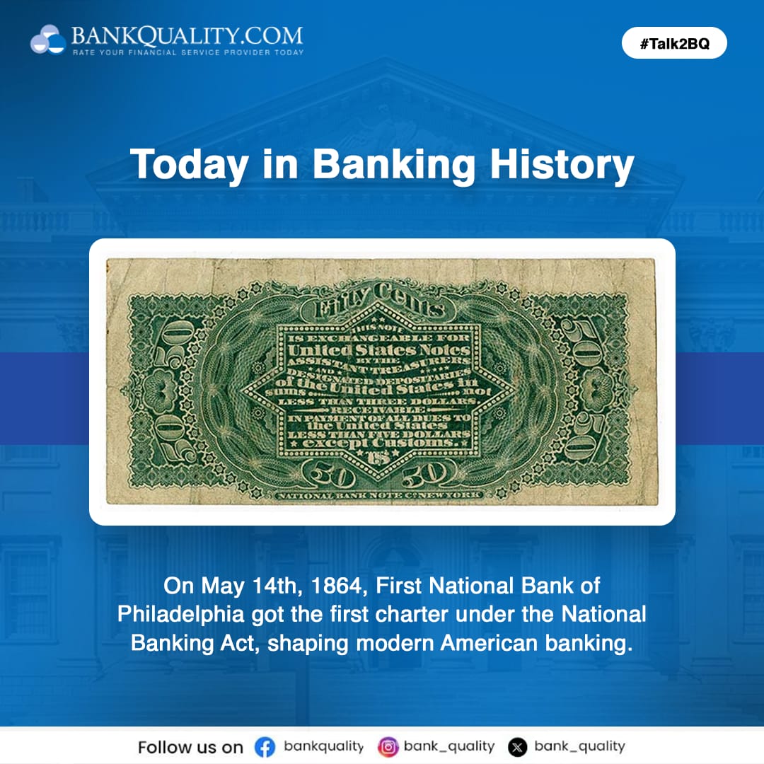 154 years ago today, the First National Bank of Philadelphia made history with the first charter under the National Banking Act! 🏦💼 This moment shaped modern American banking as we know it. 💰✨ 

#BankingHistory #FirstNationalBank #AmericanFinance #FinancialInnovation