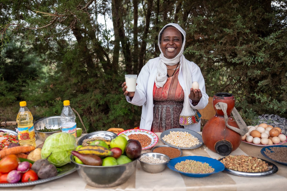 Meet Konjit Girma, a health extension worker in Ethiopia. Konjit teaches her community about the importance of good nutrition for the growth and well-being of #children. 'Women and children need to be well nourished, so we show the community how to prepare nutritious food.'