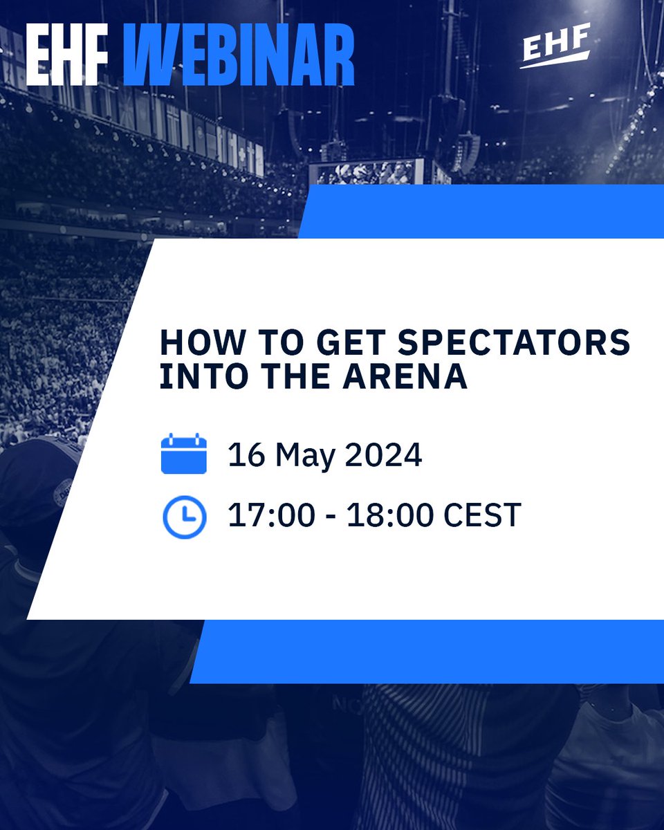 Get inspired at the next #EHFWebinar and learn how to engage with the audience!🤾‍♀️🏟️ Join the representatives from Czechia, @HandballSchweiz and @englandhandball, as they present their winning strategies. Register here📝 events.ringcentral.com/events/how-to-…