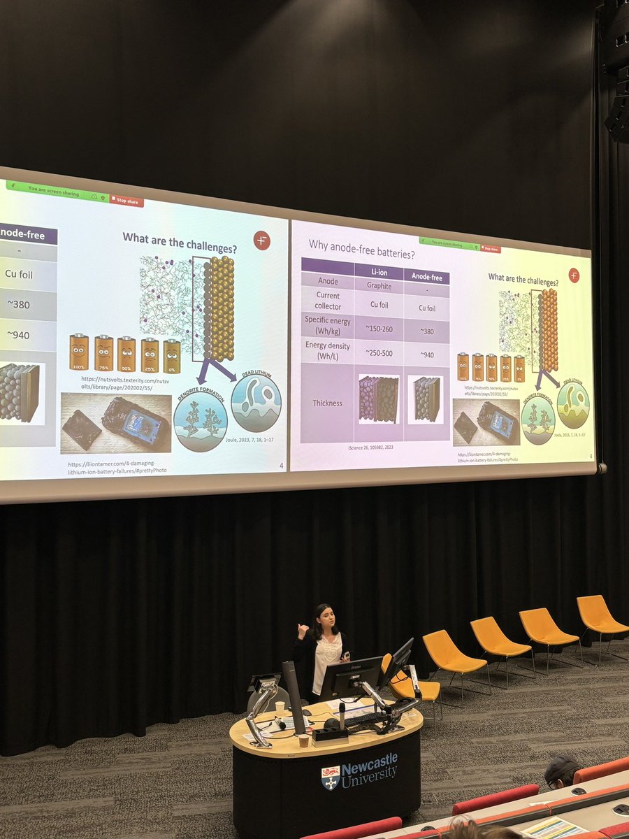 Sciences at Newcastle (@sciencesncl) on Twitter photo Kicking off session five with <a href="/FiatesJuliane/">Juliane Fiates</a> discussing research into the future of anode-free batteries Kicking off session five with <a href="/FiatesJuliane/">Juliane Fiates</a> discussing research into the future of anode-free batteries