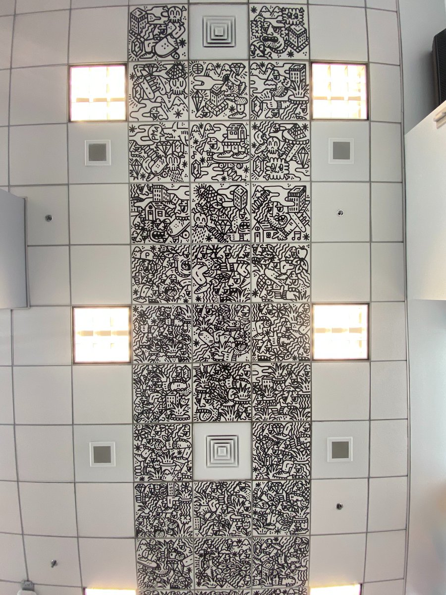 GM. Here's some ceiling tiles I did w/ @PHLAirport few years back . #publicart #phlairport