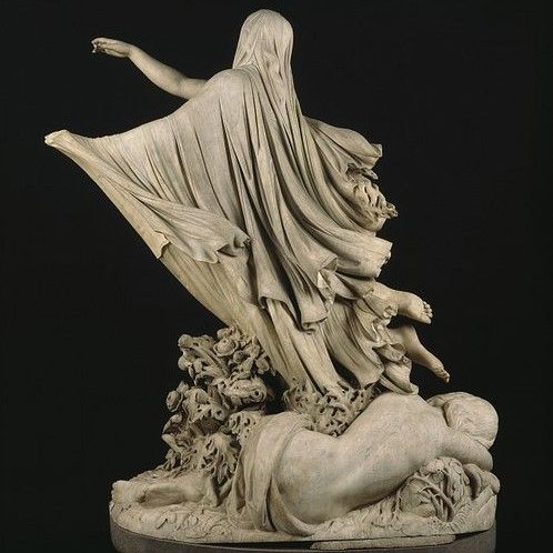 Raffaello Monti, El sueño del dolor y el sueño de la alegría, Londres, 1861. Victoria & Albert Museum. #escultura #arte