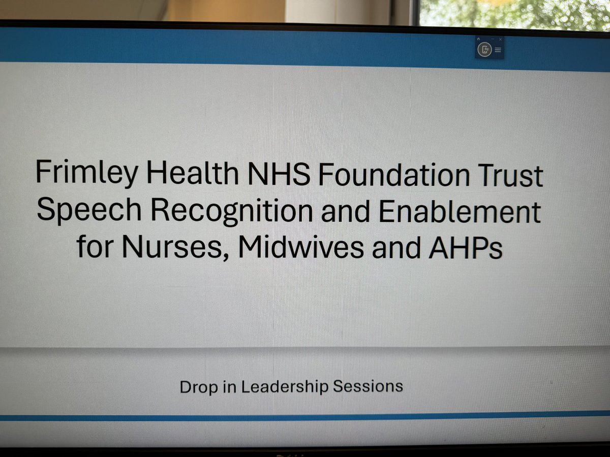 So pleased to have run our first leadership drop in sessions to talk about the implementation for speech recognition and enablement for Nurses, Midwives and AHPs. A key initiative we will be undertaking the year to provide this capability to all staff. @FrimleyHealth @DigitalFHFT