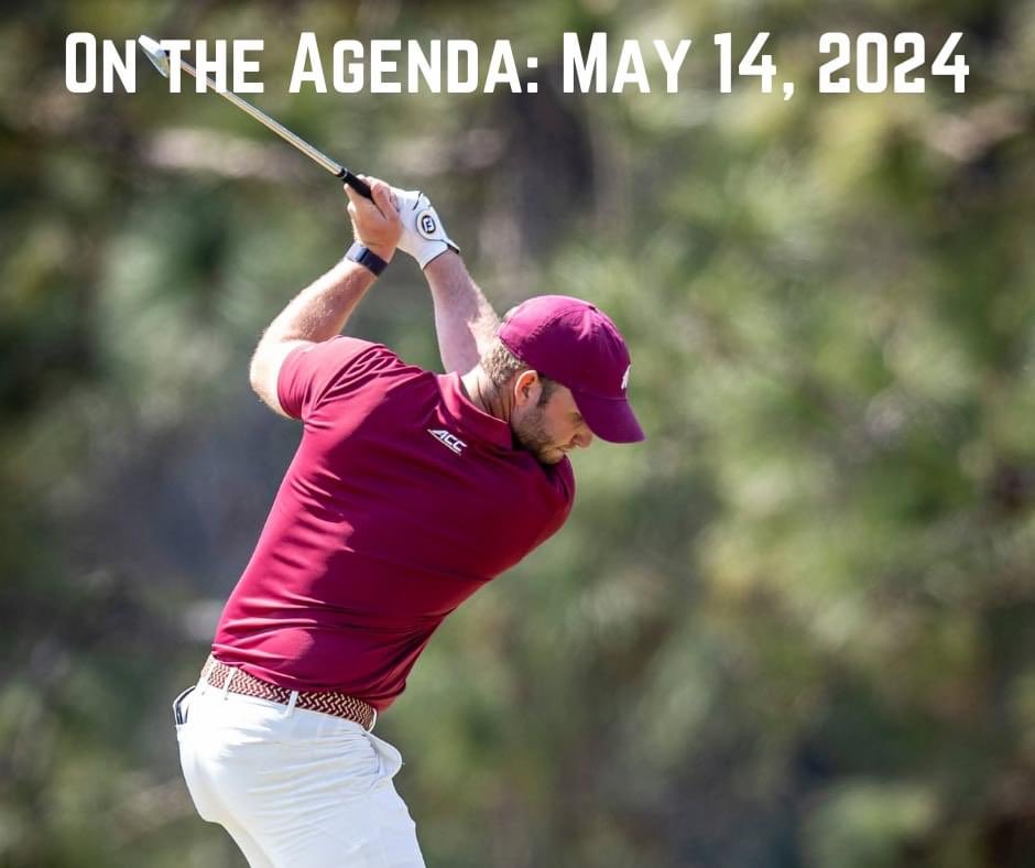 ON THE AGENDA: May 14, 2024 Two Florida State men's teams will be in action today! Men's golf at NCAA Stanford Regional, 11:30 a.m. ET Baseball at Stetson, 5 p.m. ET (ESPN+)