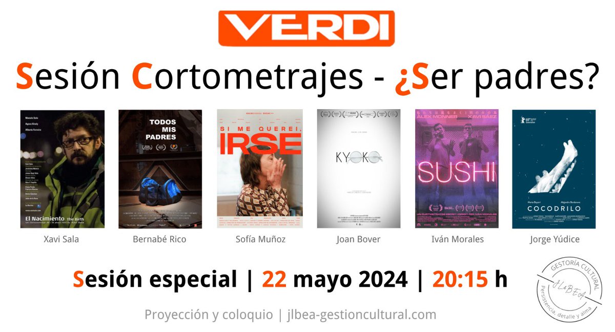 Seguimos apoyando el formato del corto y a sus creadores, con una nueva sesión de cortos el próximo miércoles 22 de mayo a las 20:15h y con coloquio posterior con el equipo de los mismos. Entradas: shorturl.at/lyMQ9