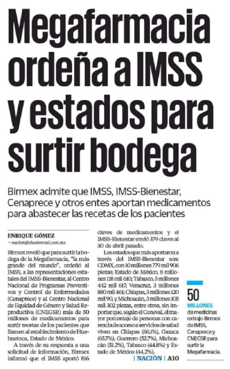 Miren.. Aquí está el 'humanista'.. Por sus órdenes, le quitaron más de 50 MILLONES de medicamentos al IMSS para llevarlos a su Megafarmacia la cuál solo surte 2.7 recetas al día. Una completa B∆SUR∆ de gobierno.