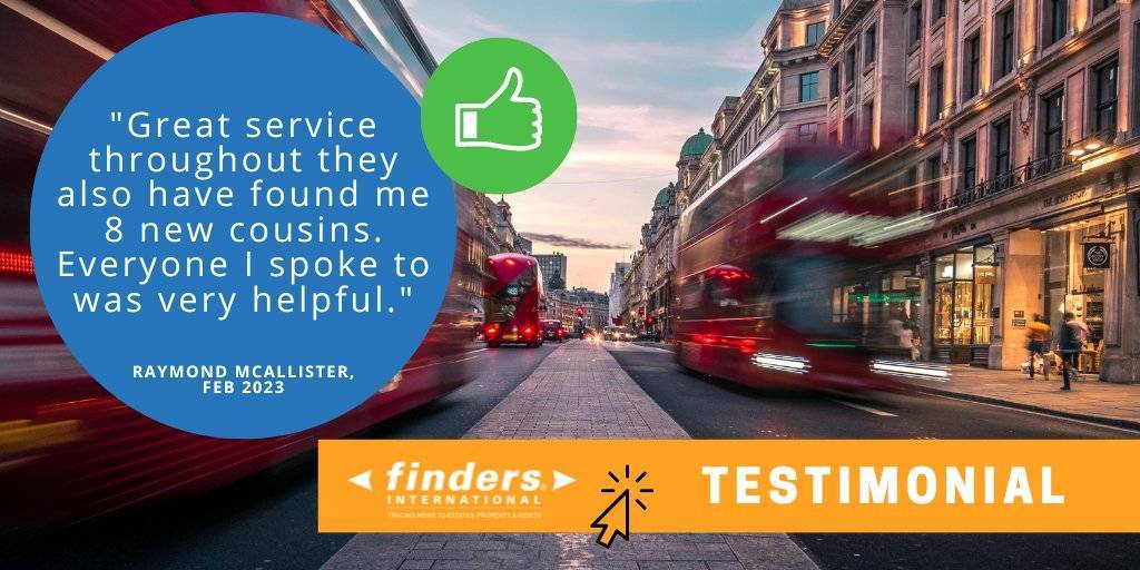 ⭐ #TestimonialTuesday ⭐️ 'Great service throughout; they have also found me 8 new cousins. Everyone I spoke to was very helpful.' #findersinternational #probateresearch #heirhunters #beneficiaries #beneficiary #inheritance