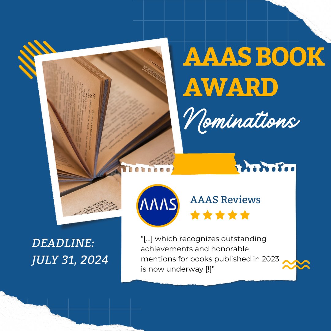 Book Award nominations are now open and due July 31st. Our awards recognize authors of scholarly and creative books that make significant contributions to the field of Asian American Studies. More information: aaastudies.org/awards/book-aw…