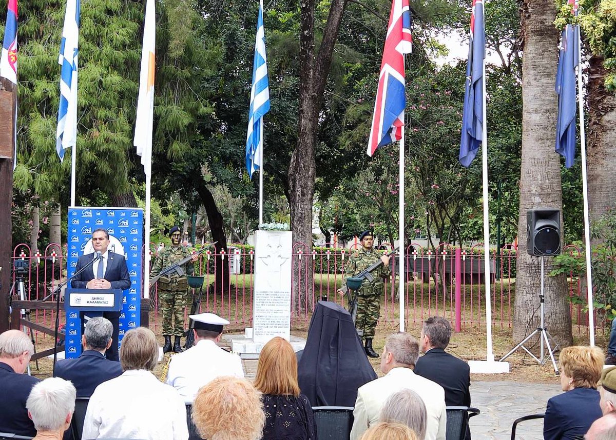 A critical battle of the Greek Campaign in 1941 was fought in Kalamata.

ANZACs, other Allied troops & Greeks fought fiercely while thousands were evacuated.

Deputy Ambassador Scully paid respects to the fallen at a service hosted by the Mayor of Kalamata today.

@kalamata_GR