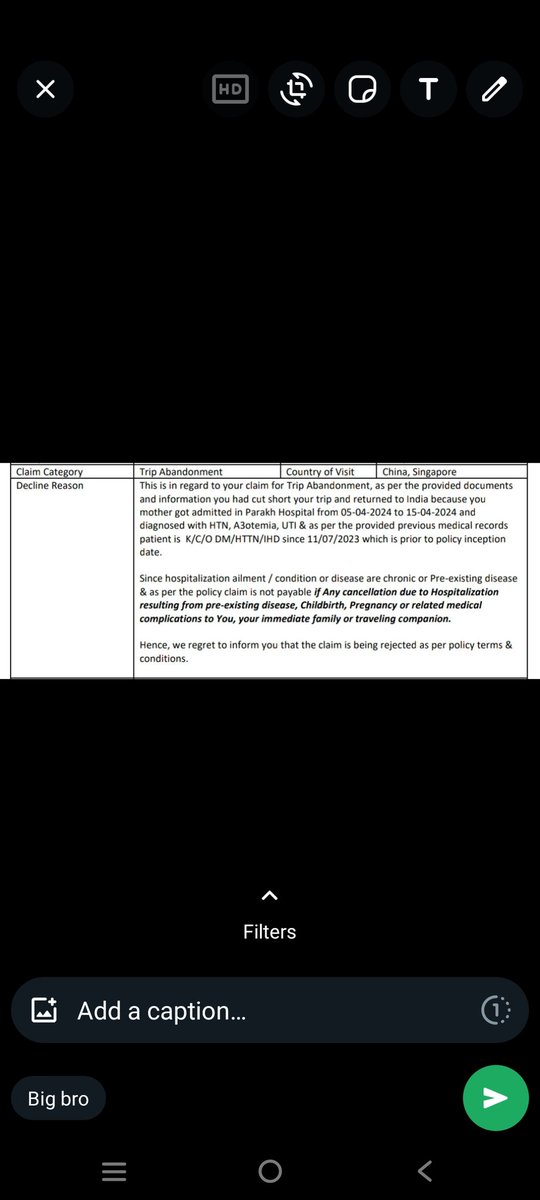 jppk3016's tweet photo. @heydigit @imVkohli @bharat3016 @TimesAlgebraIND
One of my brother's trip insurance cases where he needs to abandon his foreign trip due to a mother medical emergency.
I am amazed with the denial of claim with a weird reason
I urge everyone t say no digit insurance
#notodigit https://t.co/cbmUvj0A1u