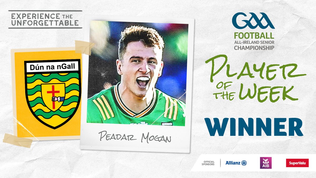 Congratulations to @officialdonegal's Peadar Mogan who was voted the GAA.ie Footballer of the Week!
