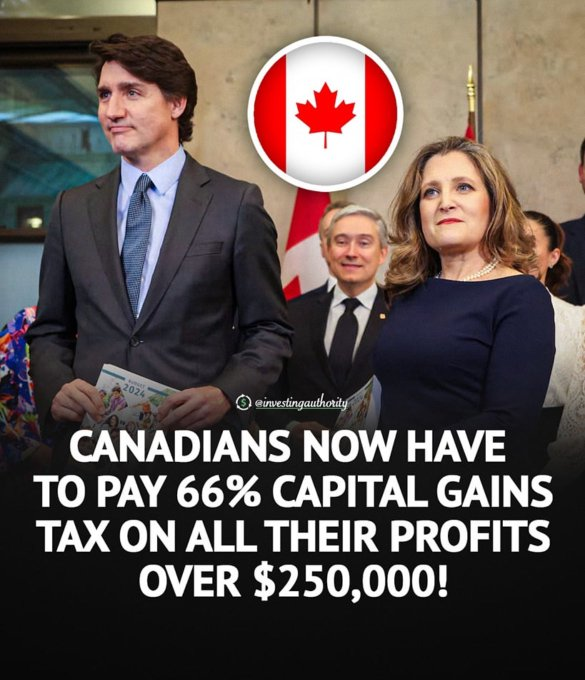 Estados Occidentales cada vez son MÁS ambiciosos:

Canadá: Las ganancias de capital superiores a 250k USD tributarán a un 66% 

Próximamente en TU País