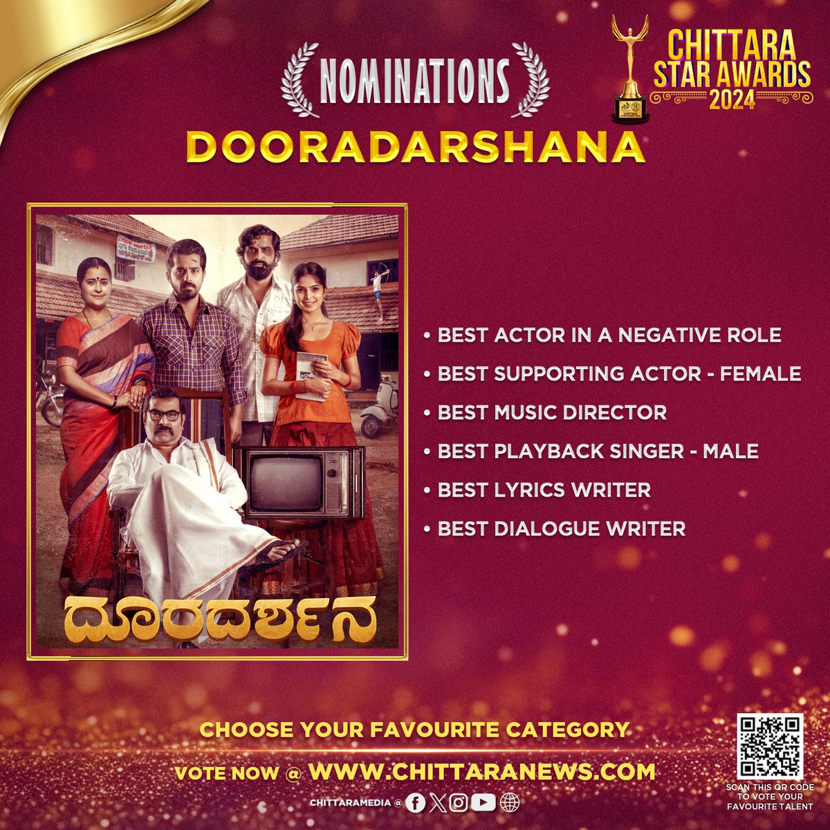 #Dooradarshana 06 Nominations at #ChittaraStarAwards2024 ! Global Voting is Now Live : awards.chittaranews.com/poll/780/ Vote now and show your love for Team #Dooradarshana #ChittaraStarAwards2024 #CSA2024 #ChittaraStarAwards