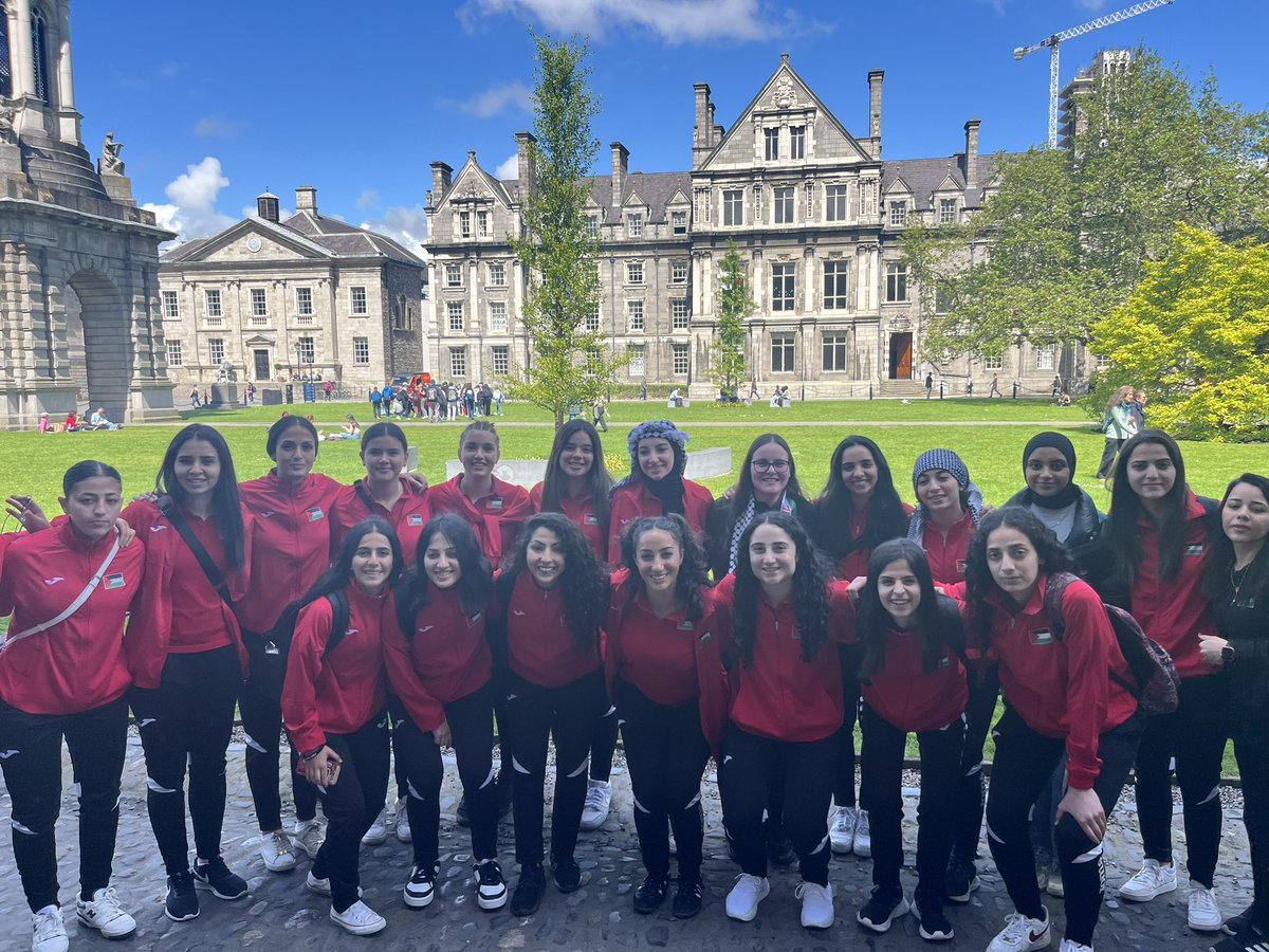 Delighted to address the Palestine Women’s football team today in Trinity College as they prepare to play Bohemians in an international solidarity friendly tomorrow night🇮🇪🇵🇸⚽️ Well done to all who made this historic event happen