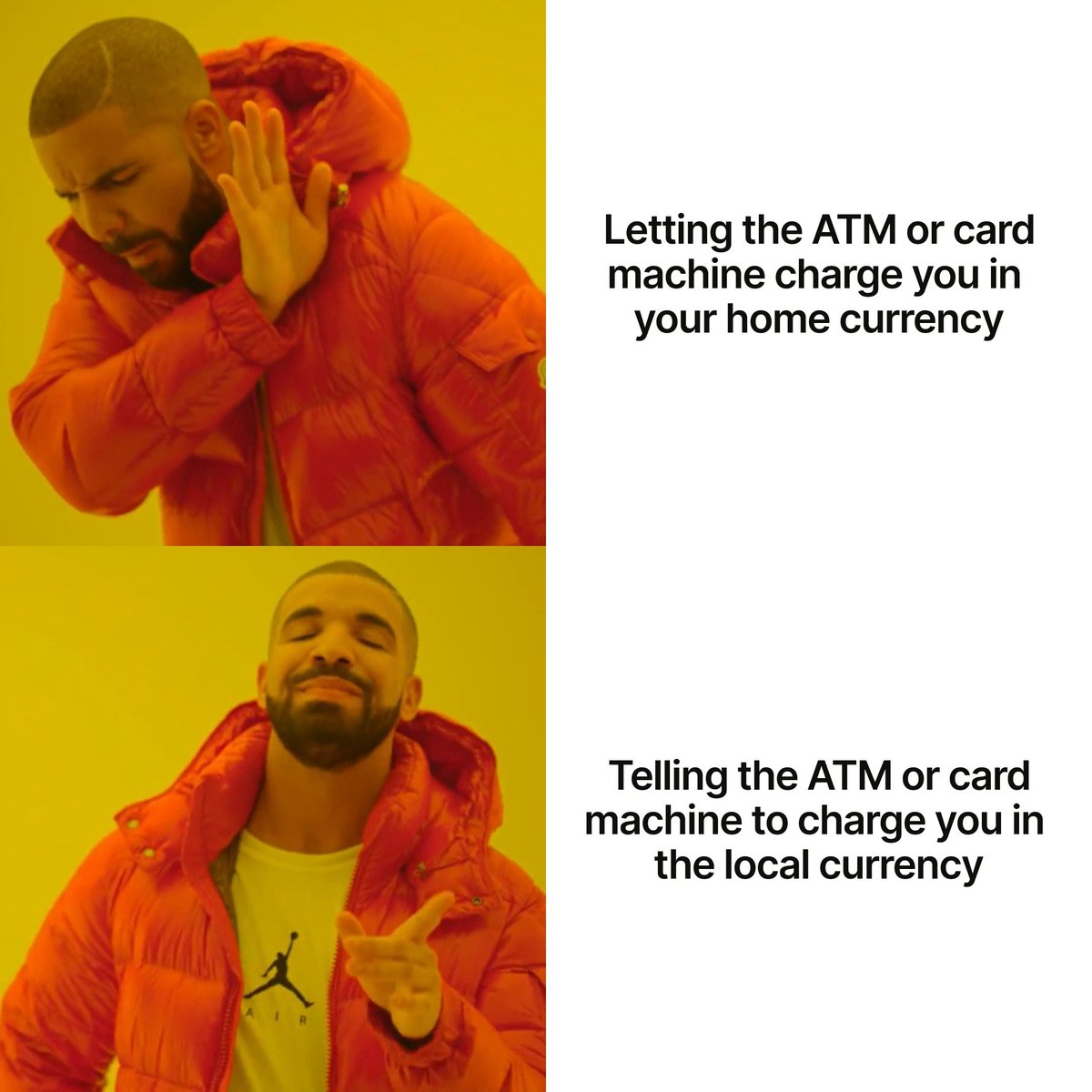 🚨 'This ATM offers conversion to your home currency' actually means 'Let foreign banks decide the exchange rate to charge you more' 🚨 Always use the local currency when you can to avoid hidden fees!
