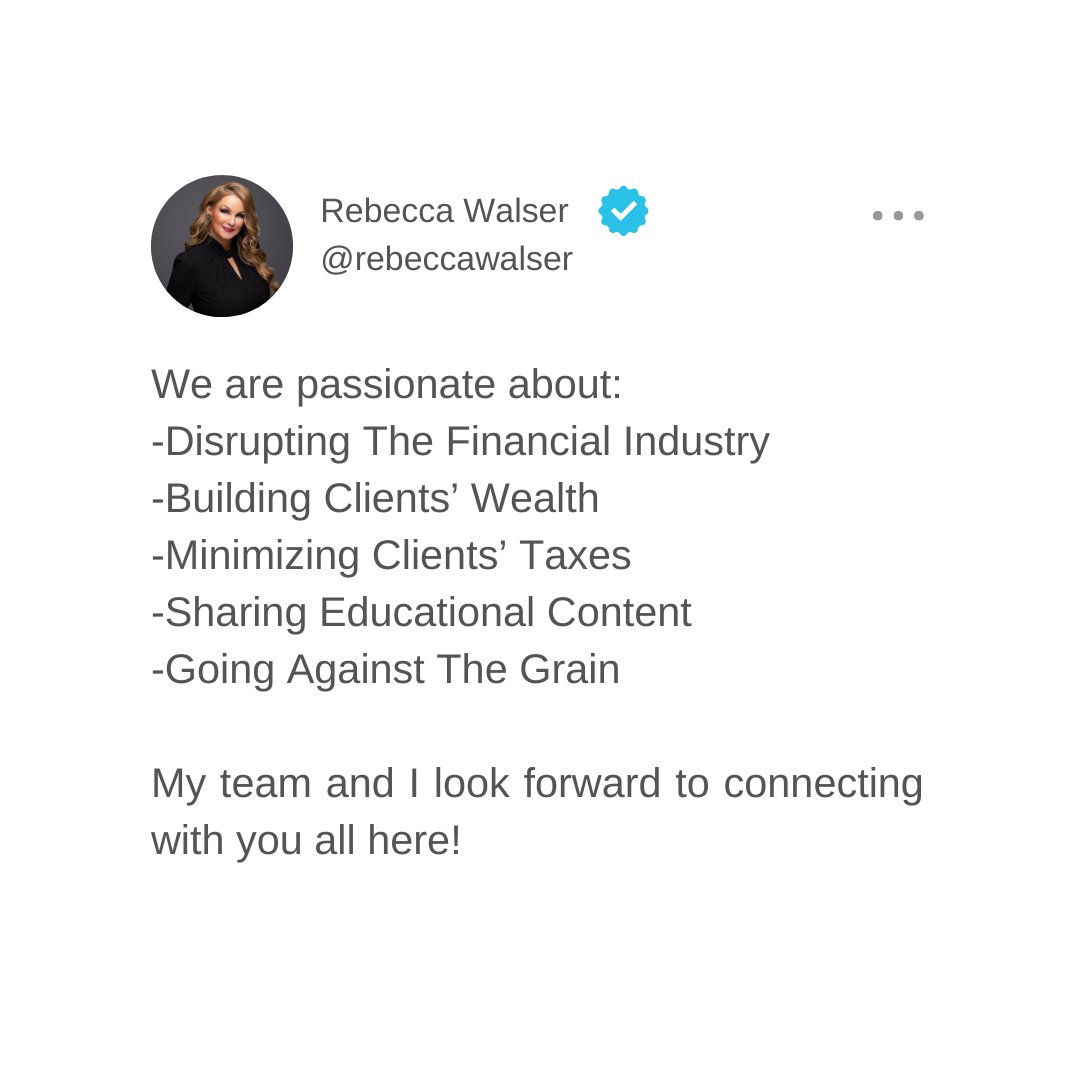 Allow me to re-introduce my company, Walser Wealth Management!