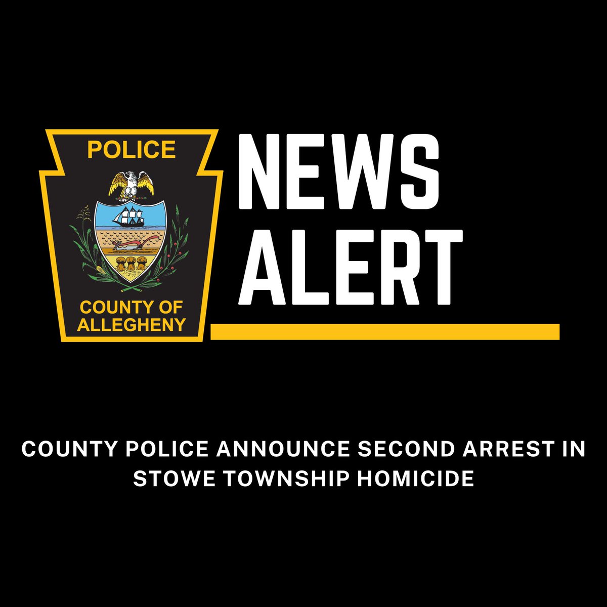 County Police have made a second arrest in connection with a homicide in Stowe Township. Full Release: facebook.com/AlleghenyCount…