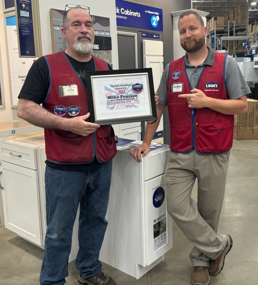 Join me in congratulating Mike Frazier in earning Employee Of The Month In May for a selling associate. Thanks for all you do!!!! @BenitoKomadina @DustinCornell5 @MikeJDemps @lowes627 @BlueBoxR1