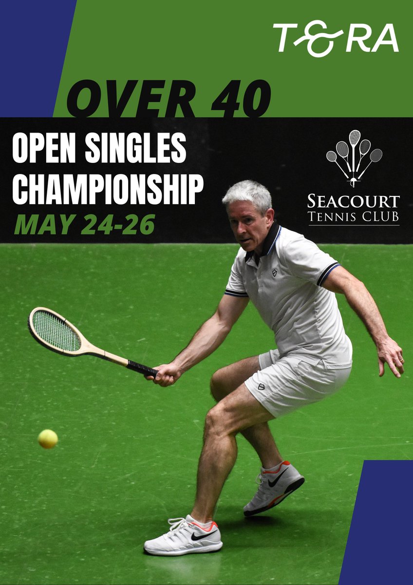 The draw is now out for the Over 40s Open Singles Championship, taking place 24-26 May at Seacourt Tennis Club (@seacourt_tennis). Some big names have entered and you won’t want to miss it! Visit our official website for more information: tennisandrackets.com/real-tennis/to…