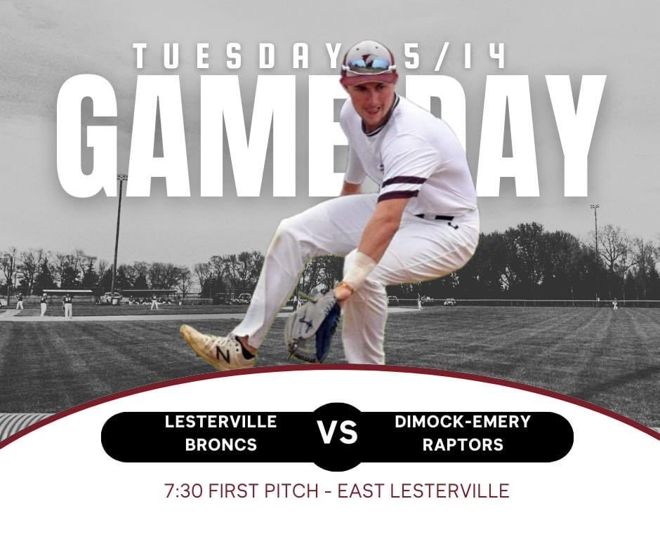 Broncs are back at it as we host Dimock-Emery tonight. 7:30 first pitch. #GoBroncs