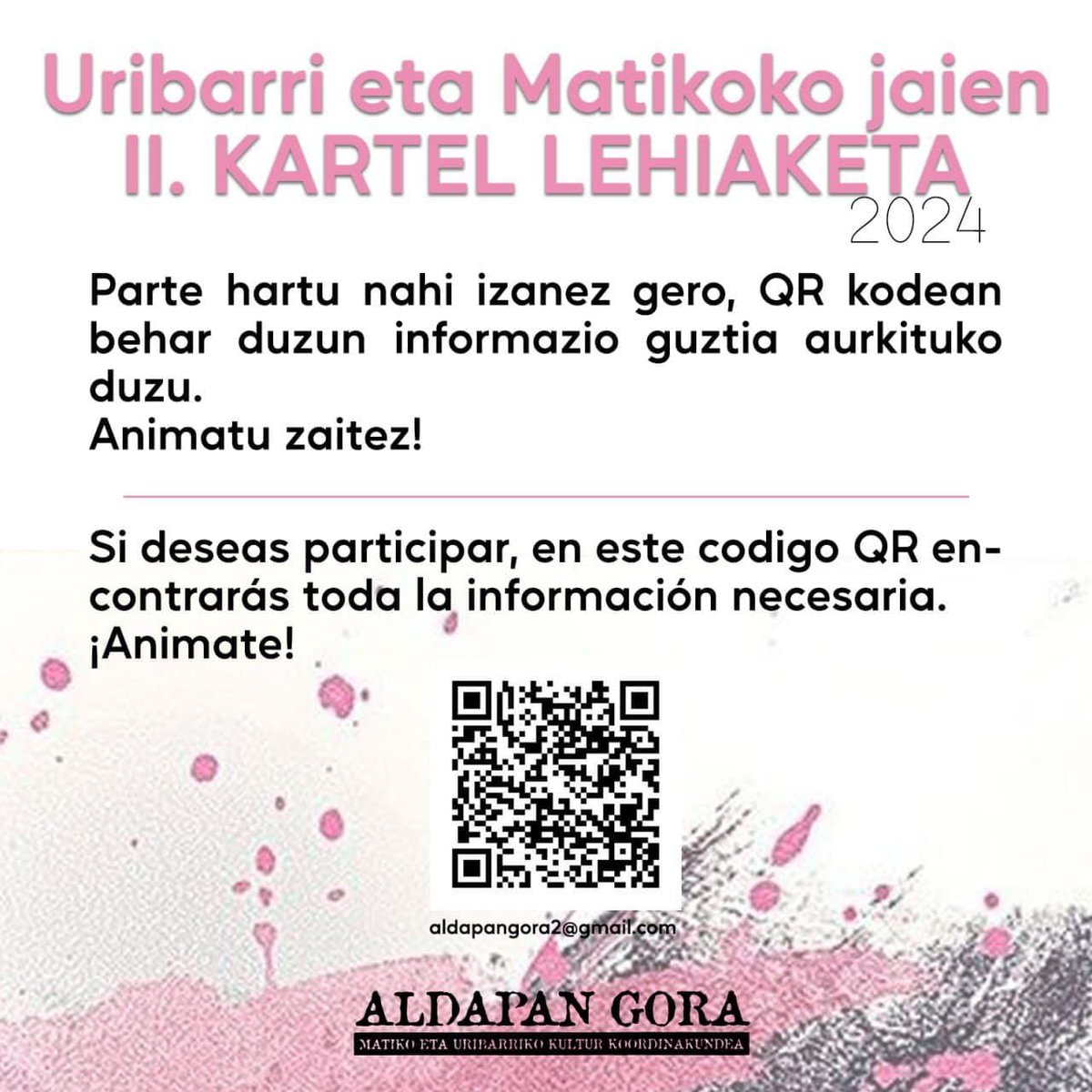 AlfonsoRiosV's tweet photo. Concurso de carteles para fiestas de #Matiko y #Uribarri
Parte hartu!! https://t.co/imAzpWO450