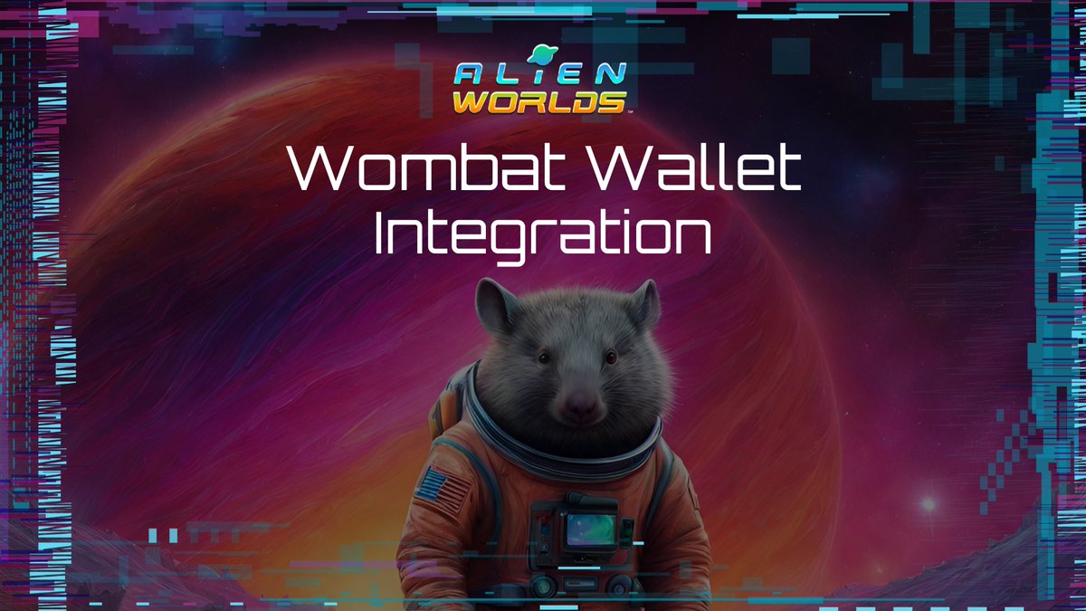 📢 After carefully considering months of feedback, one of the community's top feature requests has been the ability to log in and explore #AlienWorlds with various wallets. We're happy to announce the integration of @adoptwombat Wallet as a new choice for our players! 🌟