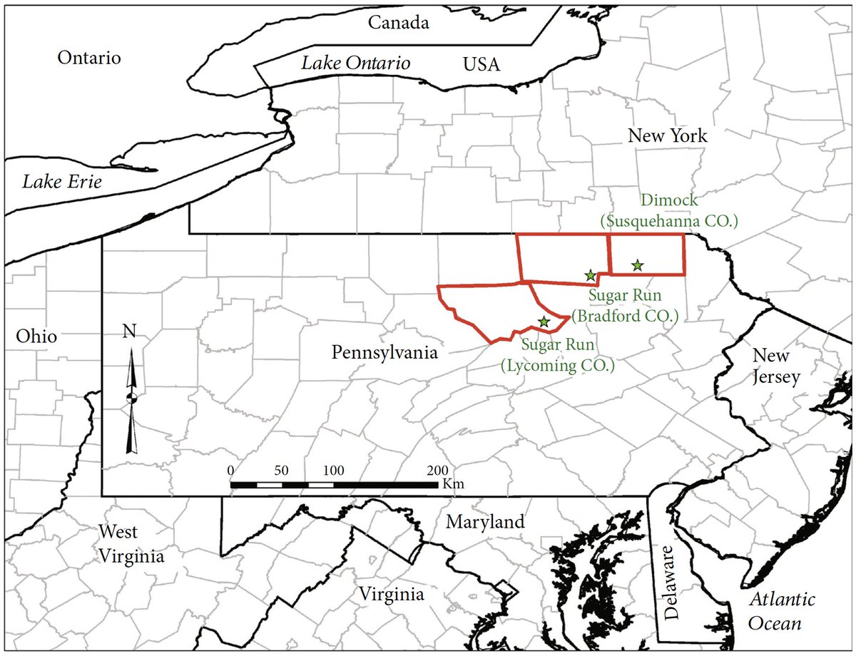 It took us >3yrs to publish this work that reviews multidisciplinary data from two Sugar Runs and the Dimock area in Pennsylvania to explore the relationship among groundwater contamination, air emission, and surface water impact wrt shale gas development. doi.org/10.1155/2024/9…