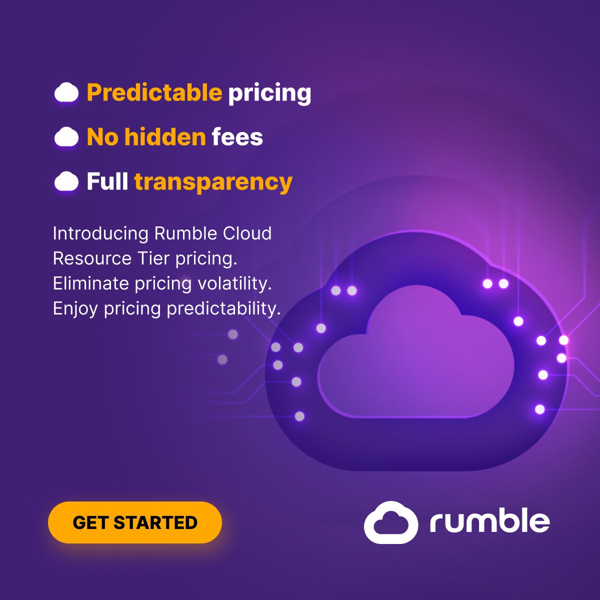 How is Rumble Cloud pricing different from the Big Tech clouds? You get a dedicated pool of resources, a fixed monthly cost, and no surprises. See how we compare rumble.cloud/pricing/compar…  #RumbleTakeover #maketheswitch