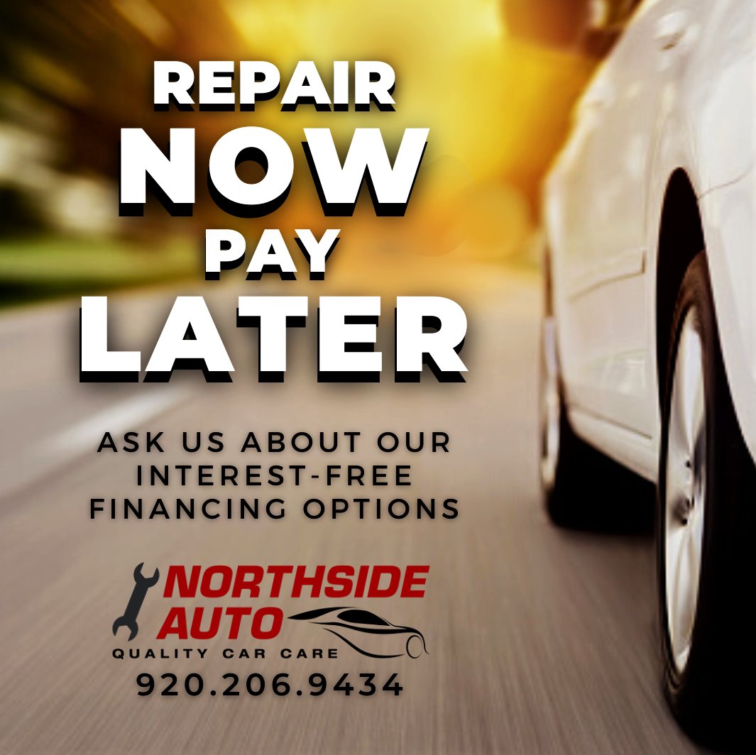 Up to 6 Months Interest-Free for Qualifying Customers! 😎 Stop in for more information or apply online today at northsideautowi.net #NorthsideAuto #AutoRepair #AutoMaintenance #InterestFree #SpecialOffer #WatertownWI
