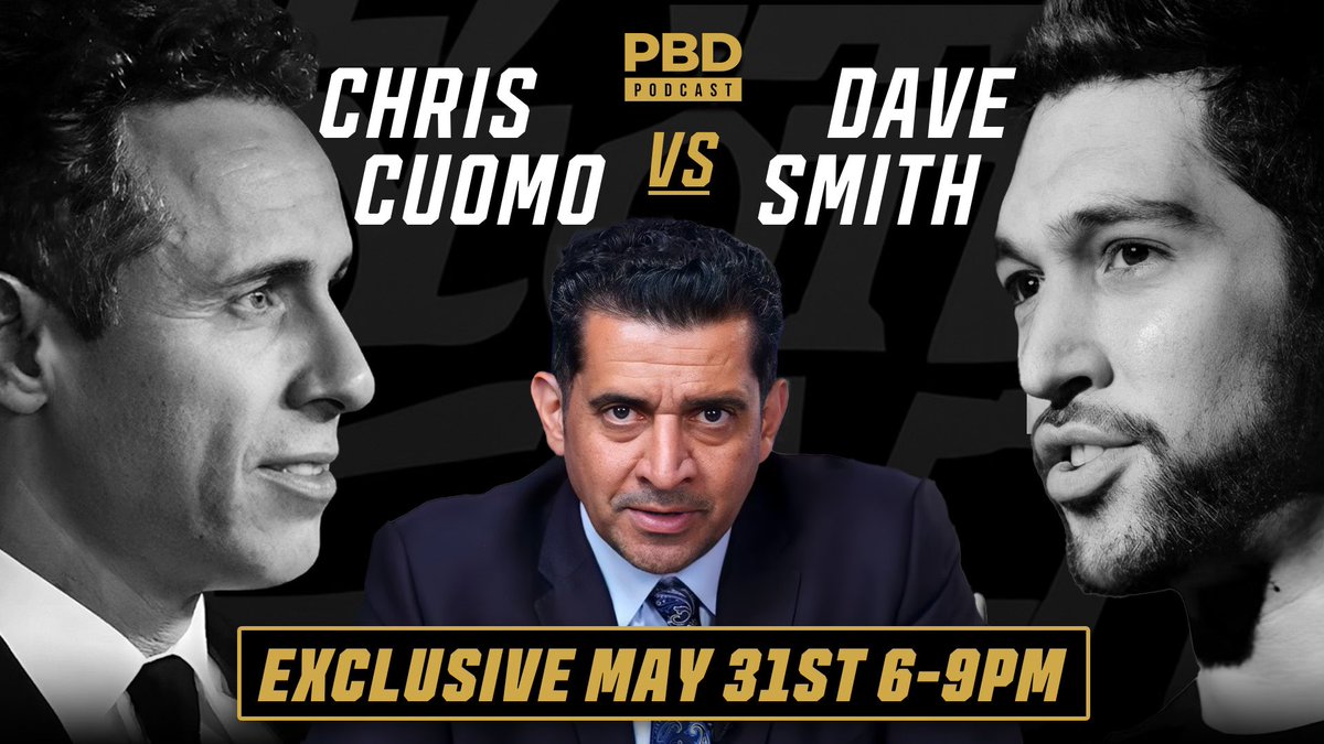 It’s official! Both @ChrisCuomo & @ComicDaveSmith have agreed to do a sit down with a LIVE audience PBD podcast on May 31st at 6pm.