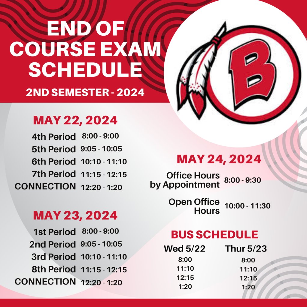 We are almost there! Attached is the schedule for the final days next week. Finished strong braves! #BremenBraves