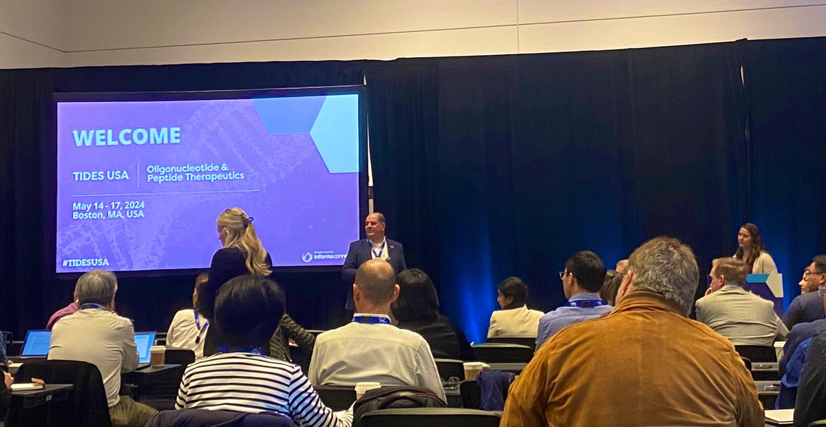 I’m delighted to be attending the TIDES USA 2024 Conference, Boston MA. What a fantastic opportunity to meet world leaders in the development of oligonucleotide and peptide therapeutics. #TIDESUSA
 #ICUReProgramme 
<a href="/ICUReProgramme/">ICURe</a> 
<a href="/innovateuk/">Innovate UK</a>