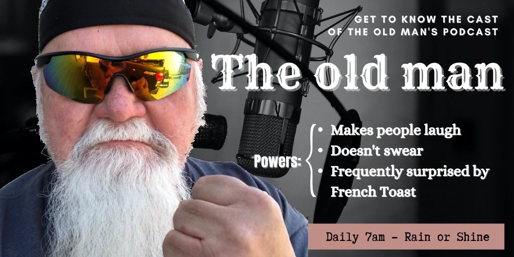 Make @TheOldMansPodc1 a part of your morning routine. Missing the Old Man? Don't worry, He and Eric will be back on Monday for a brand new show at 7AM PST on Podbean.com/?utm_medium=so… In the meantime, check out their backlog of shows. Website: theoldmanspodcast.com/?utm_medium=so…