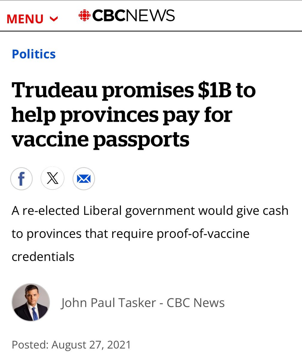 Whenever I bring up vaccine passports on here, I get the usual comments “that wasn’t Trudeau you id1ot, that was provincial, he had nothing to do with it…”
He had plenty to do with it.