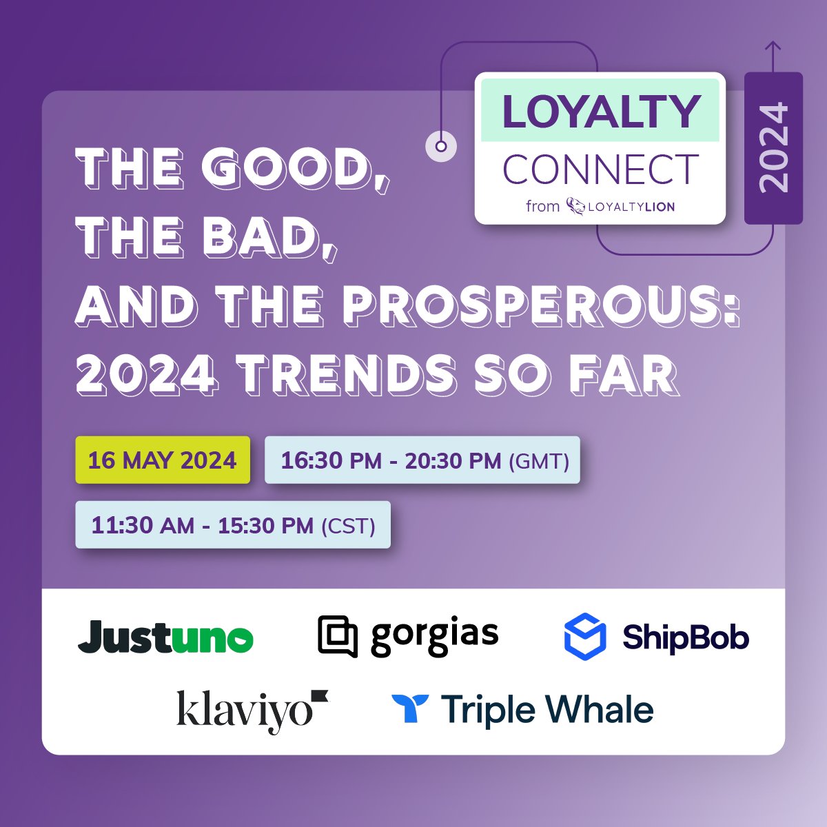 We're two days away from #LoyaltyConnect! One session we're especially excited for is 'The good, the bad, and the prosperous: 2024 trends so far' with our key partners! 

Not registered yet? Click here: hubs.la/Q02x4hKB0