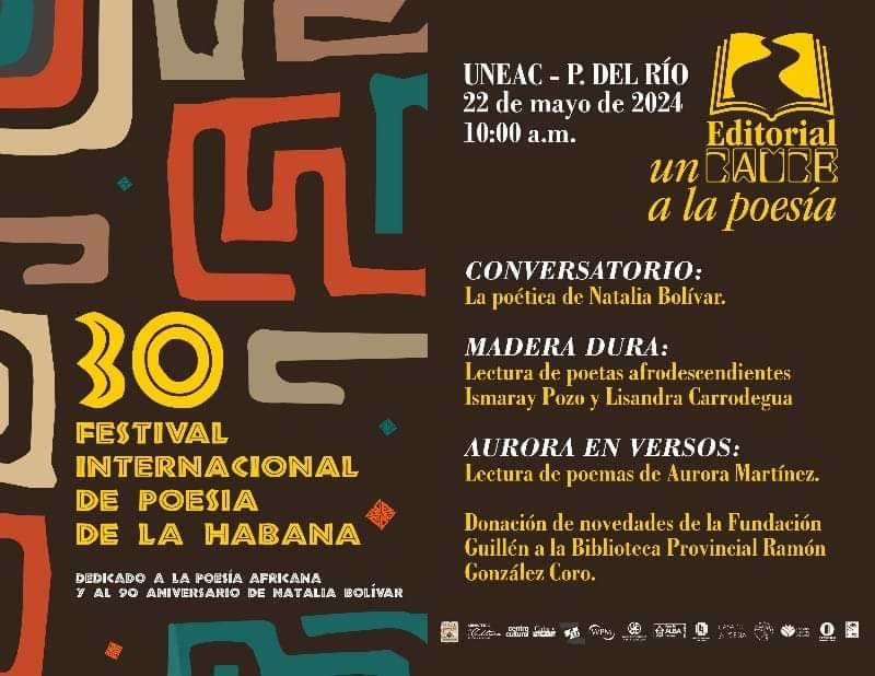 ✍️ Rumbo al 30 Festival Internacional de Poesía de La Habana, en #PinardelRío se preparan para CubaPoesía Itinerante, que se realizará el 22 de mayo, no solo en la capital provincial, sino también en todos los municipios. #CubaEsCultura #LeerEsCrecer #poesía