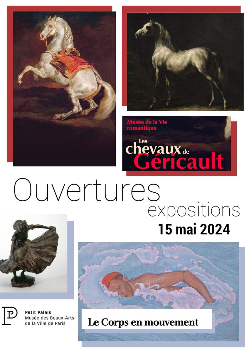| NOUVELLES EXPOSITIONS | ✨ Aujourd'hui s'ouvrent deux nouvelles expositions dans nos musées : Au @MVRParis, « Les Chevaux de Géricault » et au @PetitPalais 'Corps en mouvement' Pour réserver 👉 bit.ly/BilletteriePar…