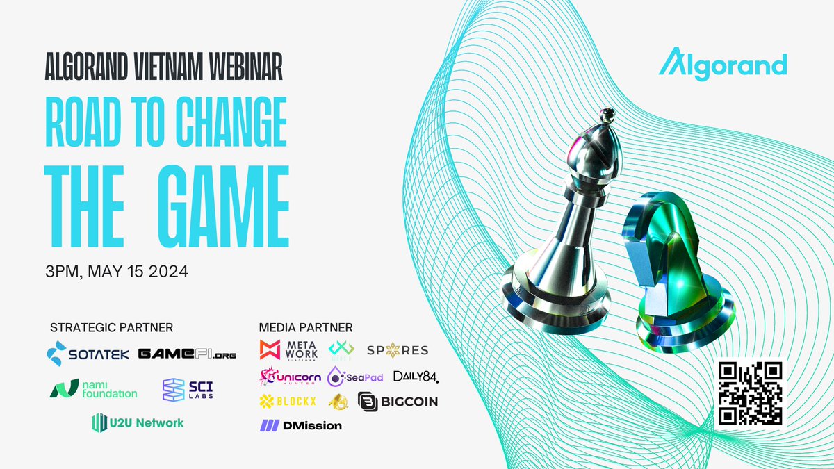 ⏰ Chỉ còn 1 ngày nữa sẽ diễn ra Webinar: Road To Change The Game!

🔖 Bạn có hẹn với Algorand Vietnam vào ngày mai. Hãy cùng đón chờ những chia sẻ hữu ích về Hackathon từ các chuyên gia hàng đầu trong ngành nhé!

📬 Đăng ký ngay tại Luma: lu.ma/rt-ctg