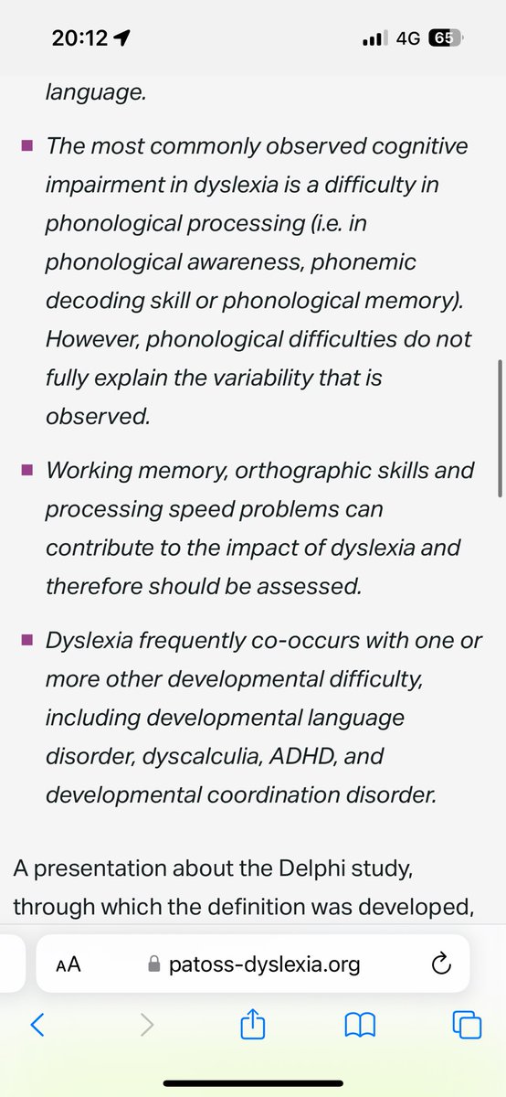 The new definition of dyslexia includes reference to developmental language disorder 👏 !!! 

patoss-dyslexia.org/News/introduci…