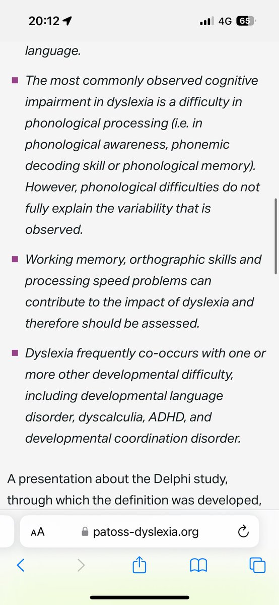 The new definition of dyslexia includes reference to developmental language disorder 👏 !!! patoss-dyslexia.org/News/introduci…