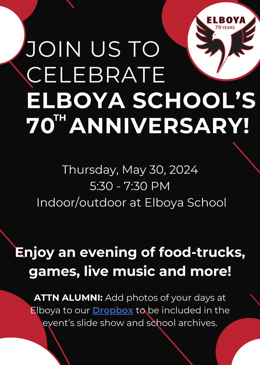 Elboya is turning 70! If you have photos you'd like to contribute to the presentation, please use this link: dropbox.com/scl/fo/jrnb47m… #wearecbe @yyCBEdu