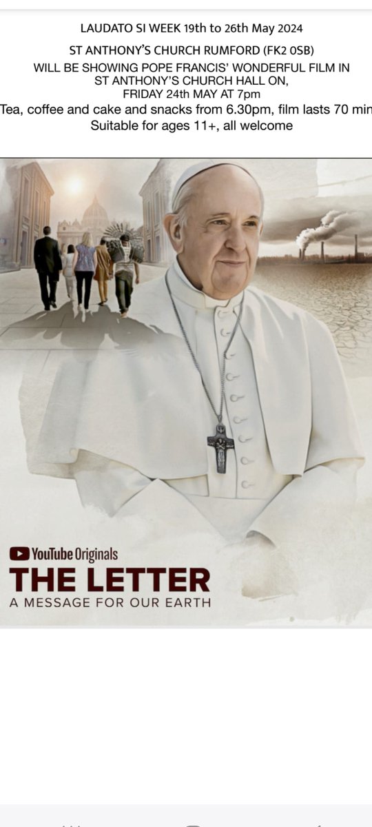 stfxyg's tweet photo. This film is fantastic ....well worth the watch. Fri 24th May 7pm , St Anthony's church hall, Rumford. All welcome https://t.co/8DMdDJEDgK