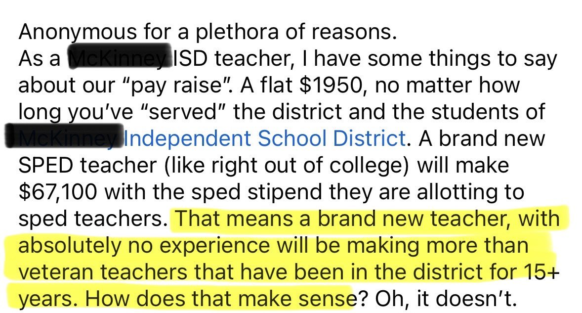 One of the bizarre negative societal effects of wage inflation we’re seeing in North Texas:  

Experienced teachers leaving jobs in droves, because switching jobs is the only way to secure higher wages that are “current” 

Very disruptive to schools and communities