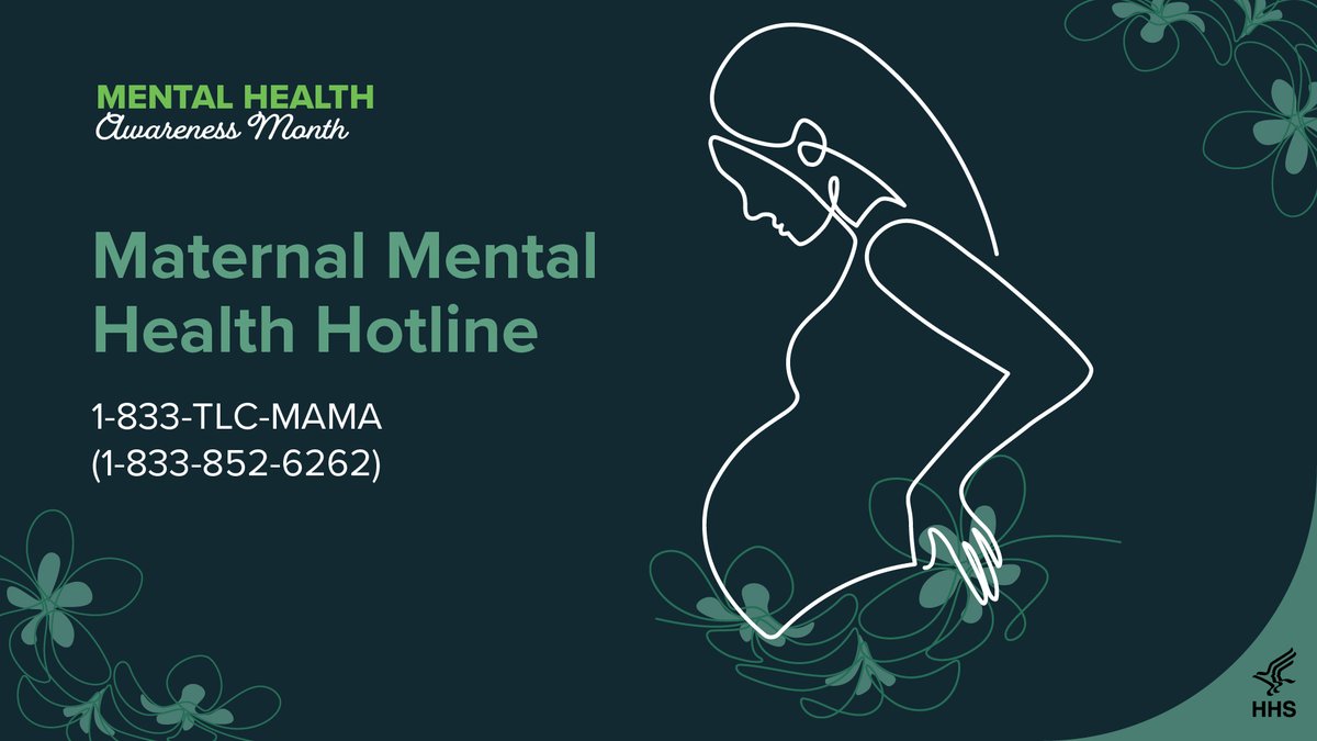 Prioritizing your mental health is important, especially when experiencing life changes. @HHSGov’s Maternal Mental Health Hotline is a free 24/7 hotline designed to offer care and support for families before, during, and after pregnancy.